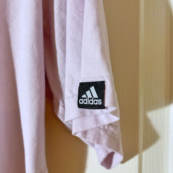 ADIDAS cropped light lavender colour t-shirt size L - Picture 4 of 7